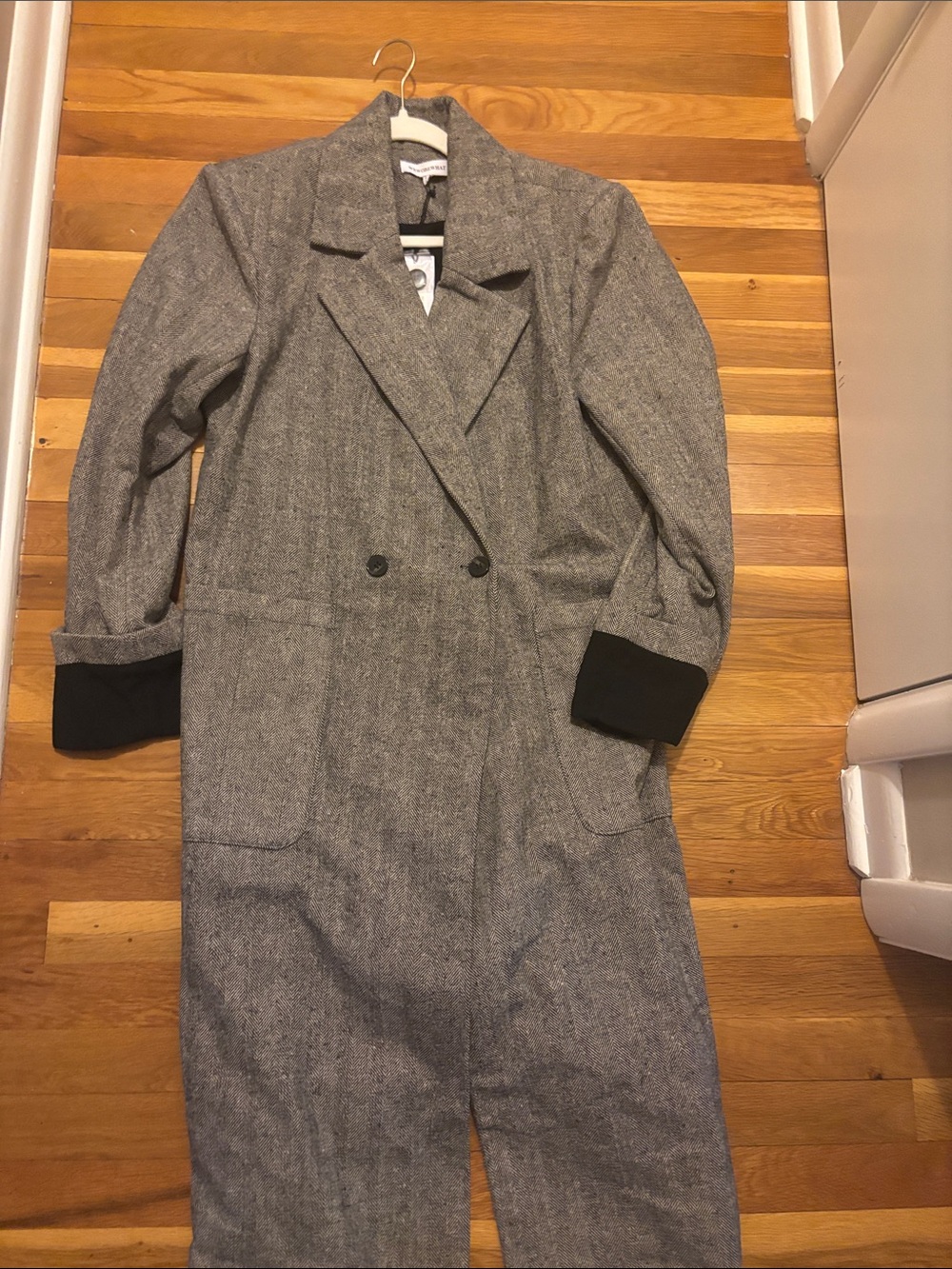 NWT We Wore What Wool Blend Double-Breasted Gray Women's Coat
